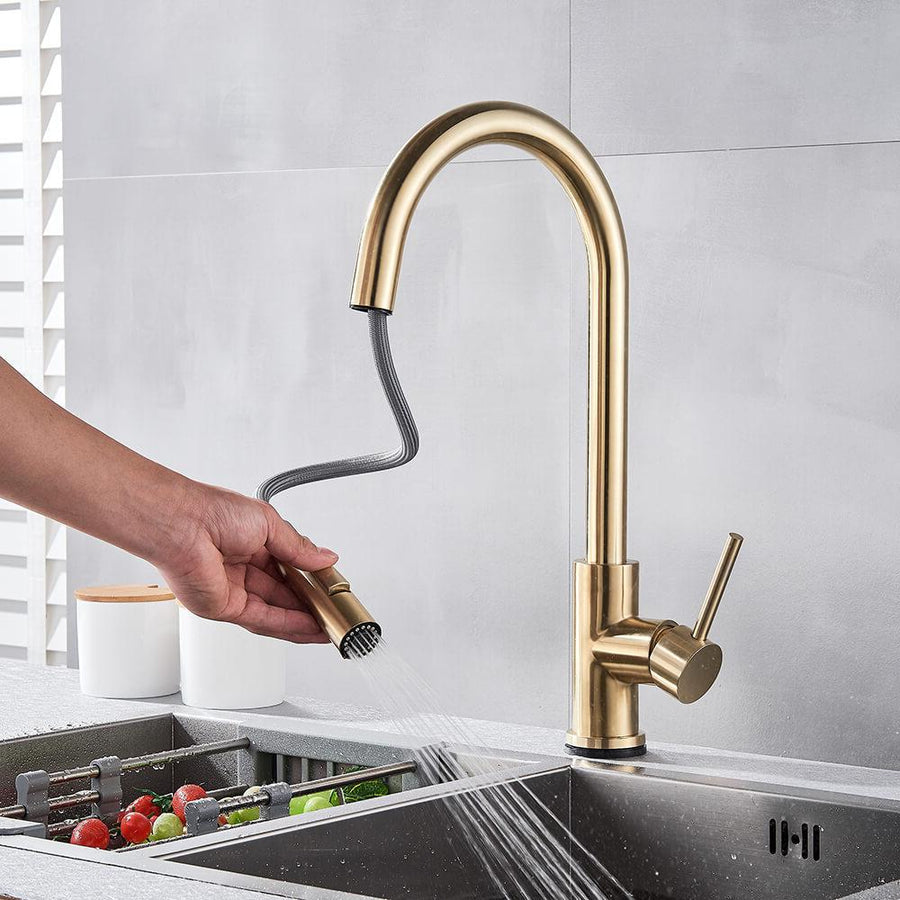 MALORIA moderne keukenkraan met bewegingssensor in rvs, handsfree en hygiënisch, dekmontage