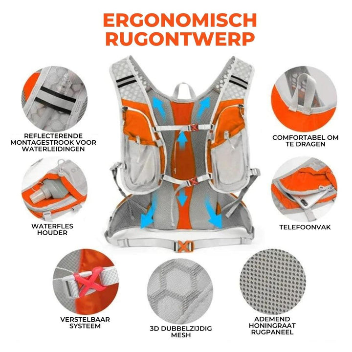 Interieur van de Maloria rugzak toont ruim hoofdcompartiment, perfect voor het opbergen van essentials tijdens outdooractiviteiten.