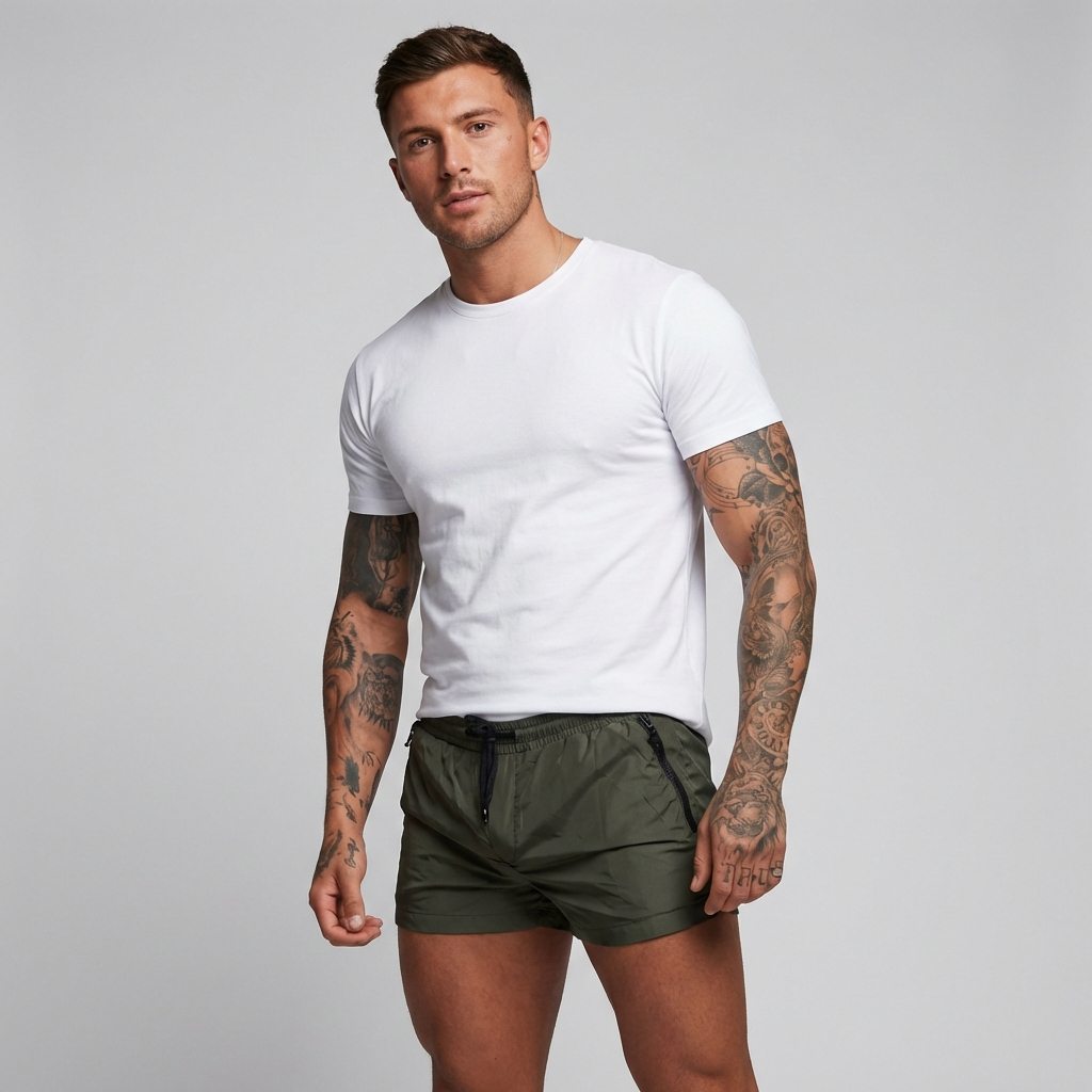 Mannen stretch zwembroek in blauw, comfortabel en sneldrogend voor zomer en strand