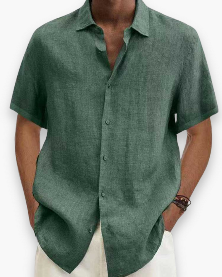 Mannen zomeroverhemd met korte mouwen, ademend en luchtig voor casual herenmode.
