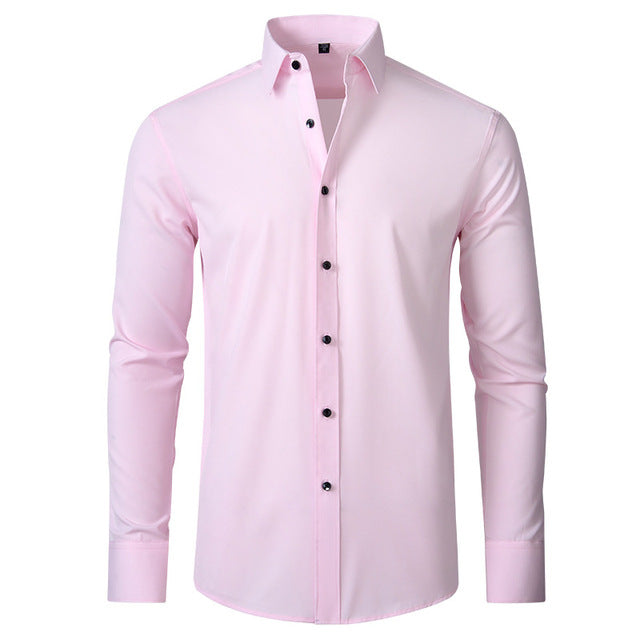 Modern elastisch heren overhemd, lange mouwen. Combineert elegantie met comfort voor een hedendaagse uitstraling.
