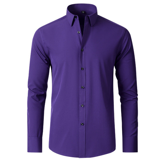 Casual chic heren overhemd, elastisch en comfortabel, perfect voor een ontspannen maar stijlvolle look in elk seizoen.
