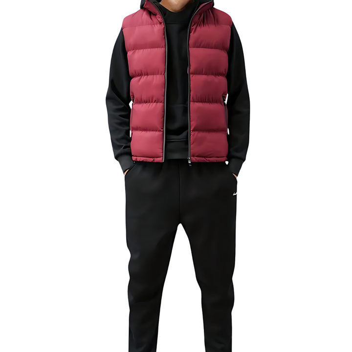 Mick heren bodywarmer met capuchon. Ideaal voor outdoor, winter en tussenseizoen. Comfortabel casual vest.