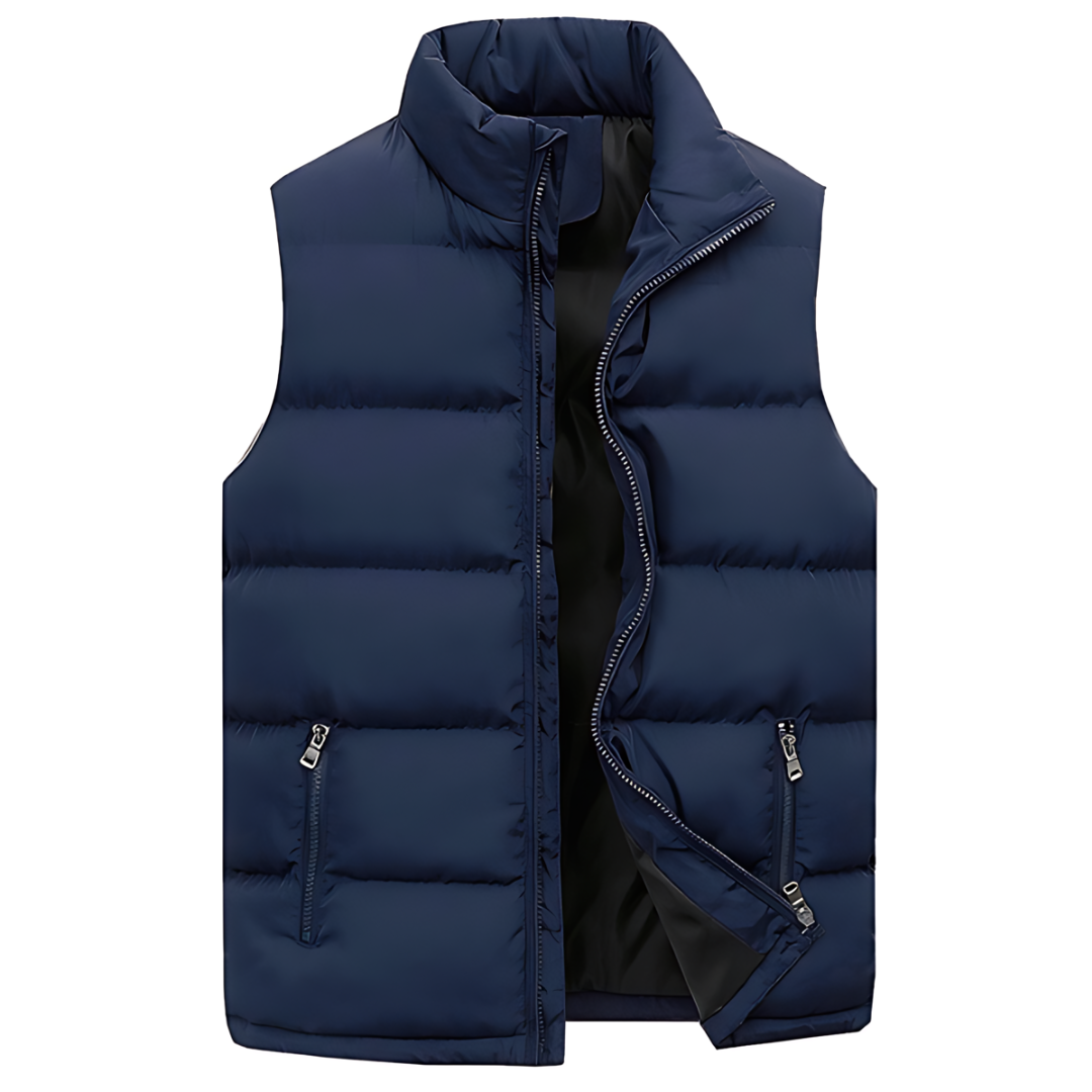 Stijlvolle heren bodywarmer met capuchon. Perfect vest voor casual dagen of frisse outdoor avonturen.