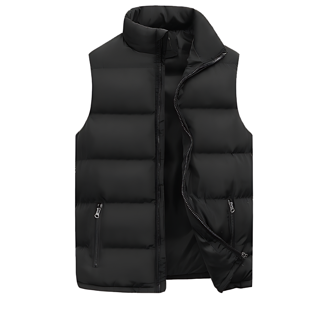 Moderne heren bodywarmer met capuchon. Een trendy vest dat warmte en comfort biedt tijdens tussenseizoen.