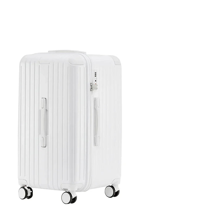 Stille 360° spinnerwielen op de Milano Voyager harde koffer. Soepel transport van je bagage tijdens reizen.