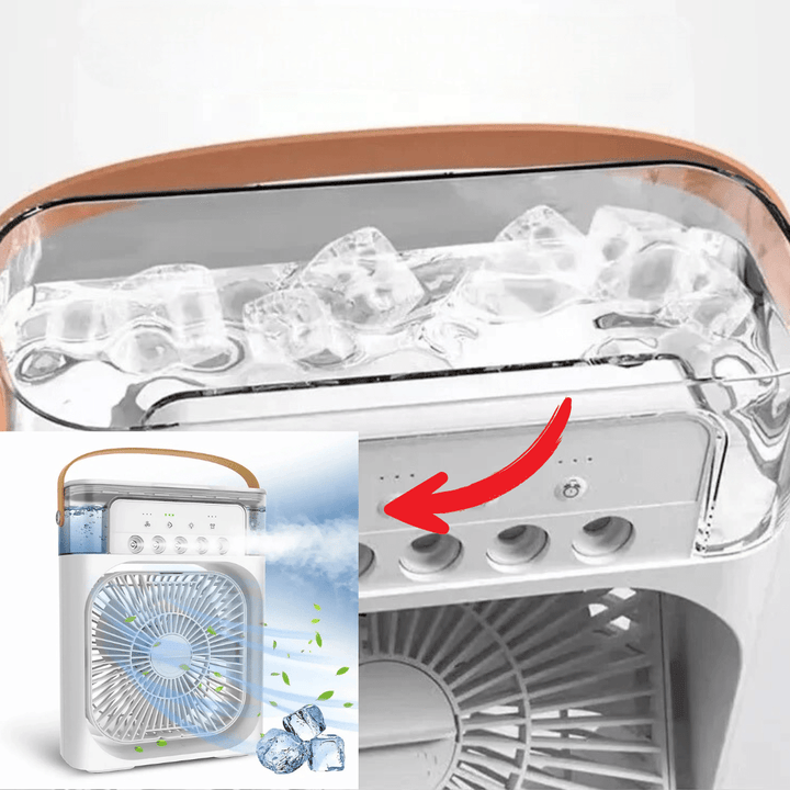 Energiezuinige persoonlijke mini koeler in stijlvol zwart, perfect voor thuis of op kantoor.