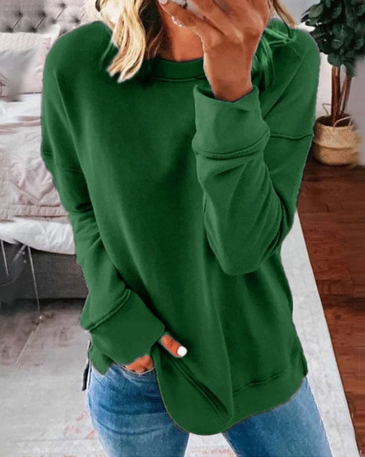 Chic effen dames sweatshirt, minimalistisch design voor stijlvolle en comfortabele mode.