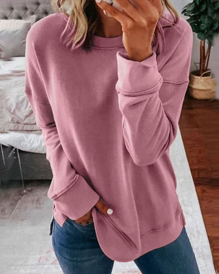 Veelzijdig effen damessweater, minimalistische stijl voor comfortabele dagelijkse outfits.