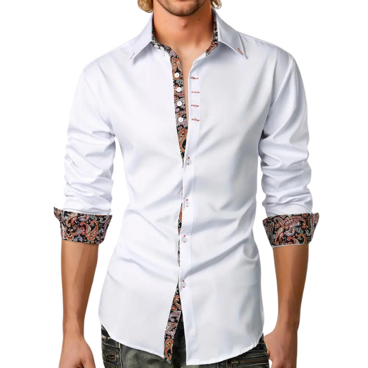 Modern heren party overhemd, zwart met unieke textuur, perfect voor formele of casual evenementen.