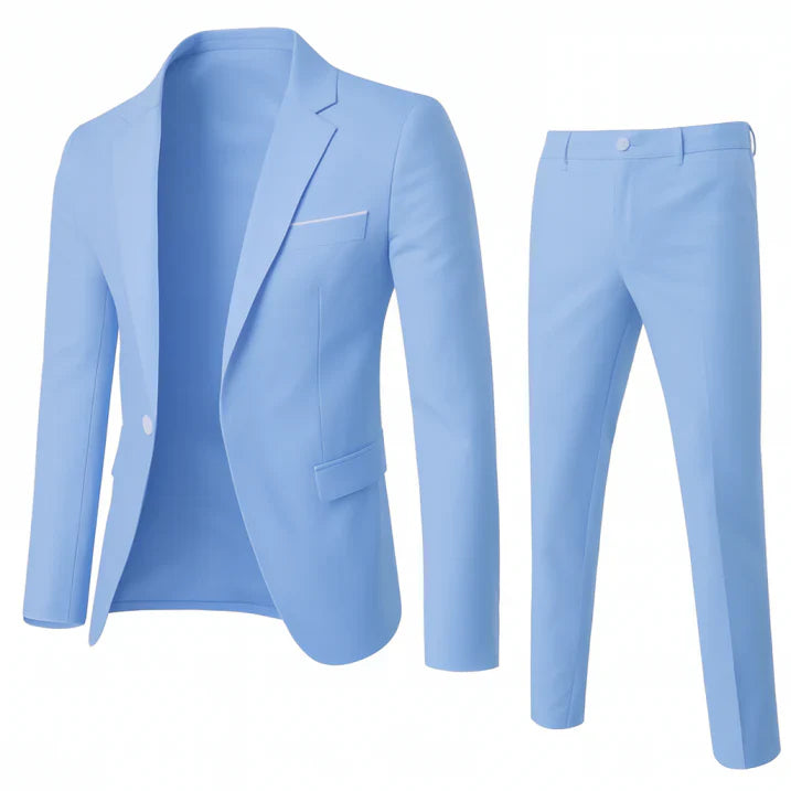 Heren modern slim fit kostuum in elegante snit. Comfortabel en stijlvol voor de moderne man bij elke gelegenheid.