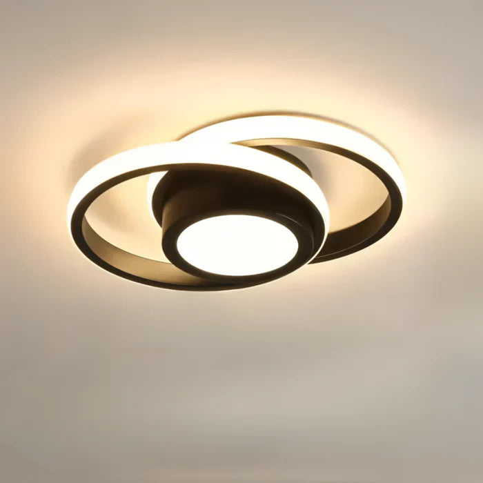 Ronde LED plafondlamp, modern dubbel ring design voor een eigentijdse woonstijl.