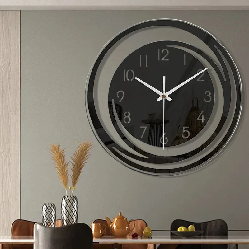 Stille en elegante moderne wandklok, perfect voor zowel thuis als kantoordecoratie, strak design.