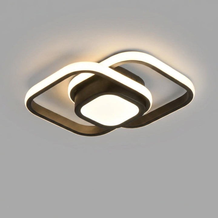 Plafondlamp met LED-verlichting, detail van de naadloze dubbele ringen, ideaal voor een modern huis