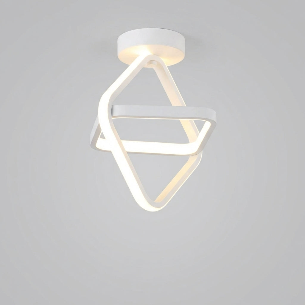 Witte LED plafondlamp met dubbel ringdesign, bovenaanzicht, perfect voor heldere en energiezuinige verlichting