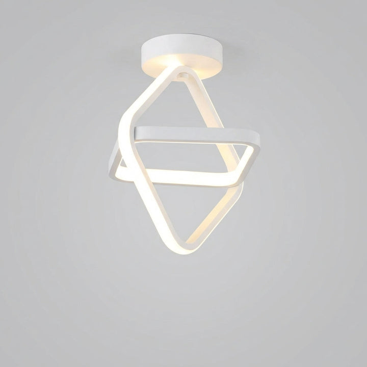 Witte LED plafondlamp met dubbel ringdesign, bovenaanzicht, perfect voor heldere en energiezuinige verlichting