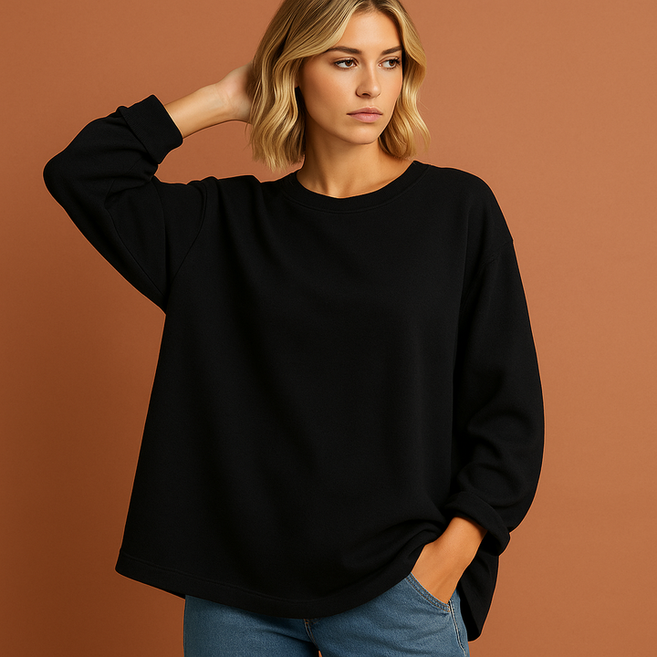 Groene oversized trui dames, modern en comfortabel, perfect voor streetwear in herfst en winter.
