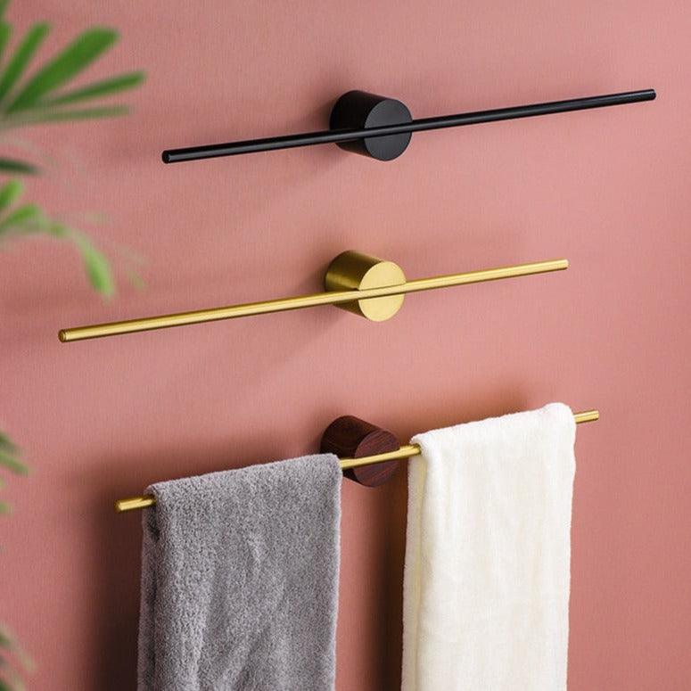 Moderne zwarte metalen handdoekhouder, luxe badkameraccessoire