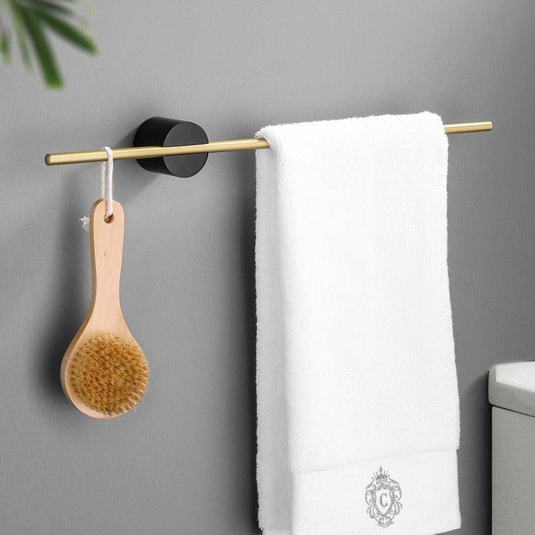 Gouden badkamer handdoekrek, modern en minimalistisch, metaal