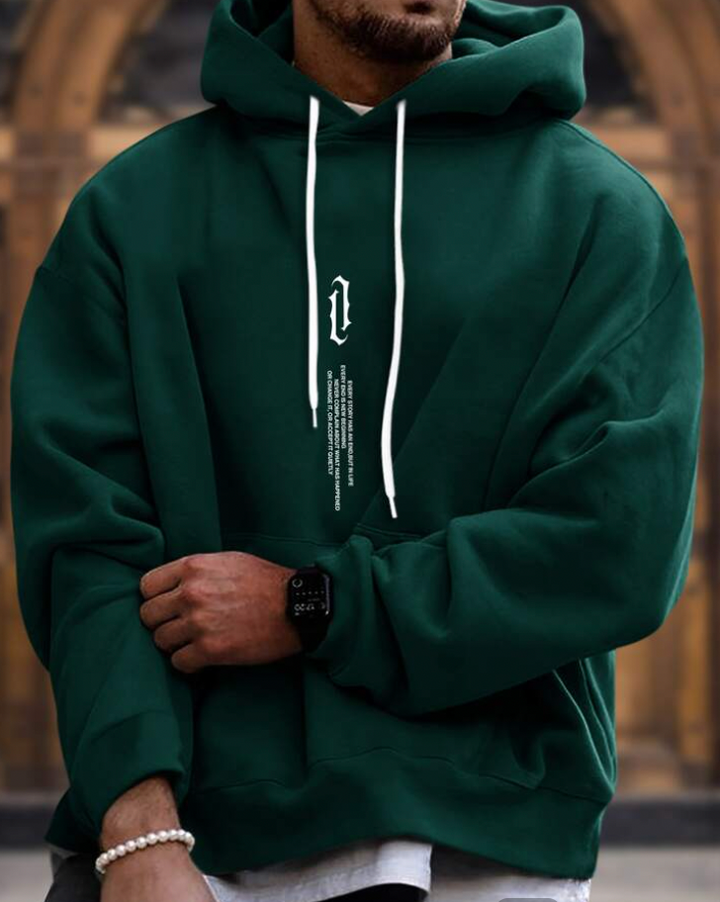 Comfortabele heren hoodie sweater met zachte stof en capuchon, ideaal voor dagelijkse kleding.