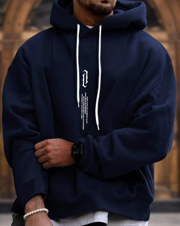 Relaxte fit heren hoodie met capuchon en kangoeroezak, super comfortabel en modieus voor mannen.