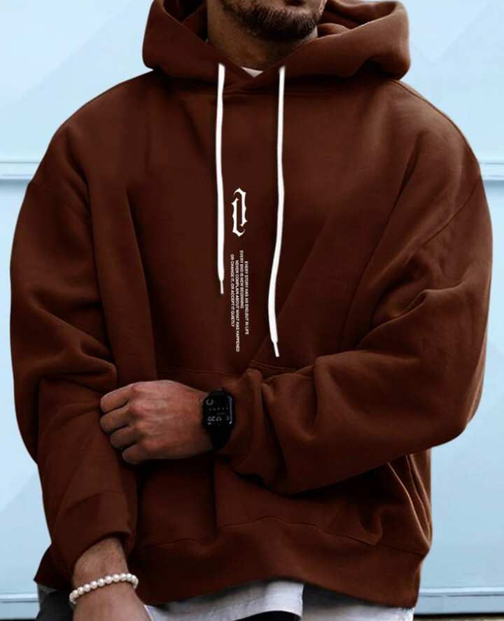 Zachte heren sweater met capuchon, basiskleding voor een modieuze en comfortabele casual outfit.