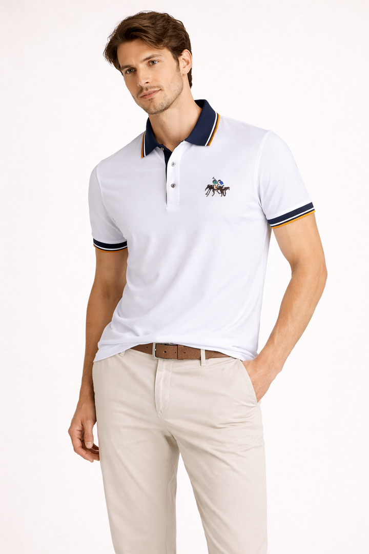 Veelzijdige heren zomerpolo, ideaal voor casual gelegenheden, dagelijks comfort en vrijetijdsactiviteiten.