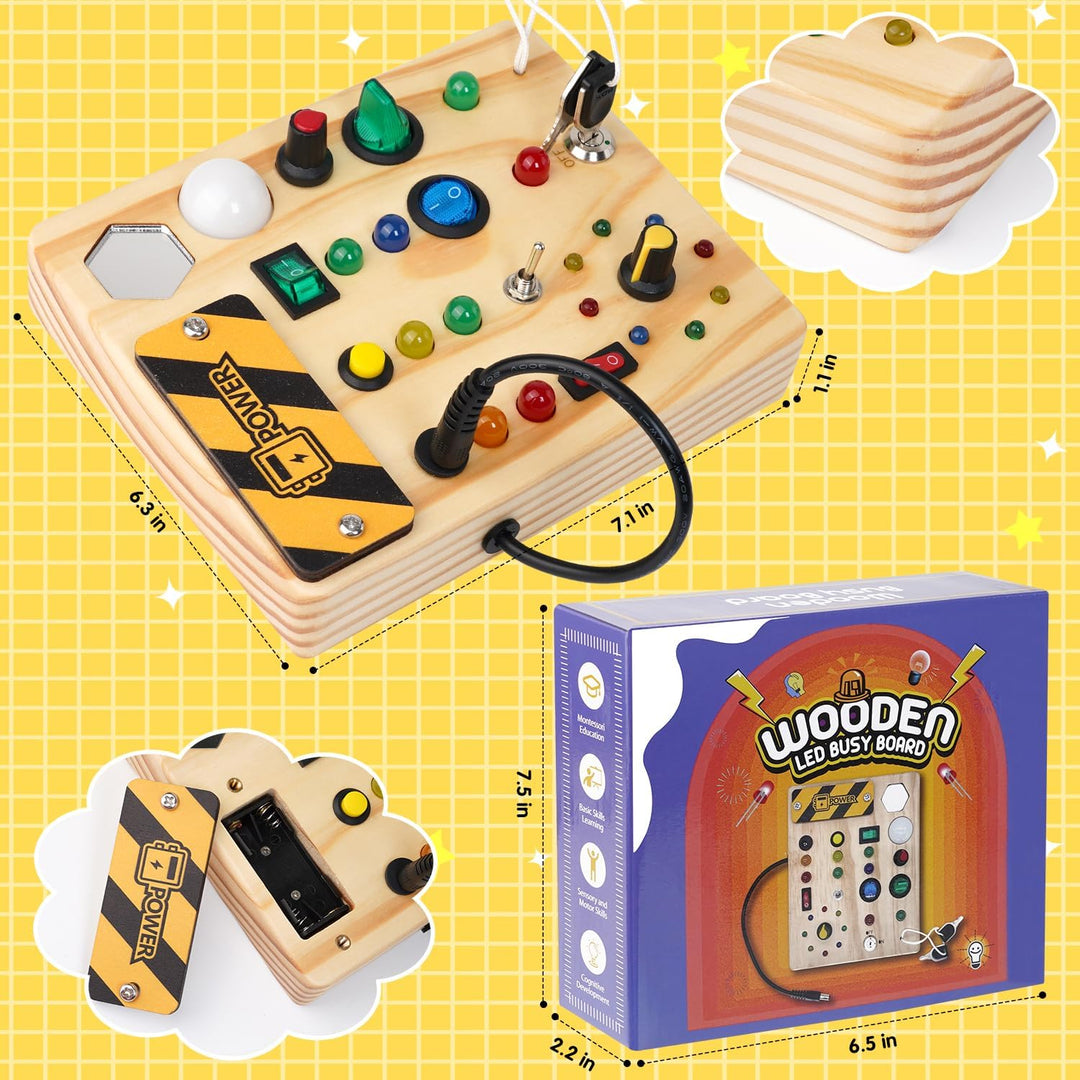 Het perfecte cadeau voor een kind: Montessori prikbord met LED lichtjes. Educatief, zintuiglijk speelgoed voor peuterontwikkeling.
