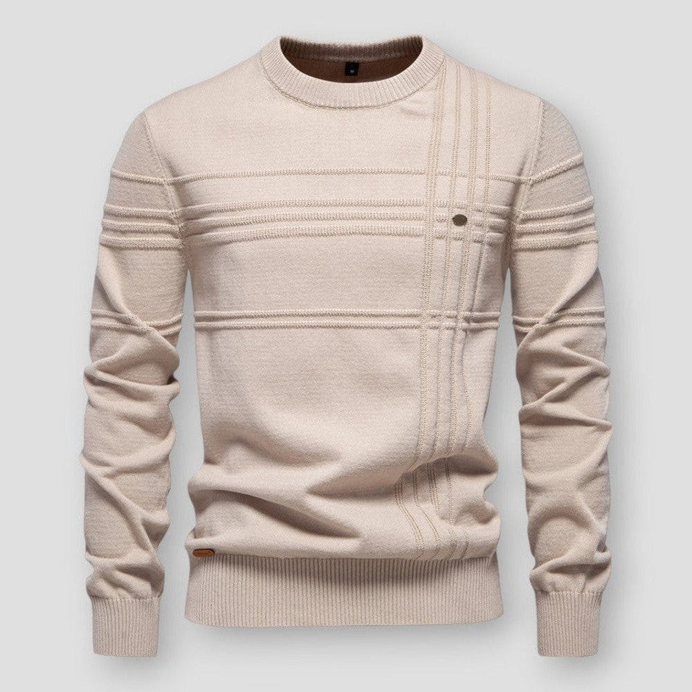 Stijlvolle herentrui met ronde hals in een veelzijdige kleur, ideaal voor casual en modieuze herenmode.