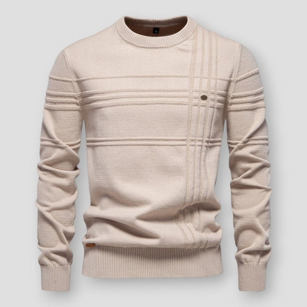 Stijlvolle herentrui met ronde hals in een veelzijdige kleur, ideaal voor casual en modieuze herenmode.