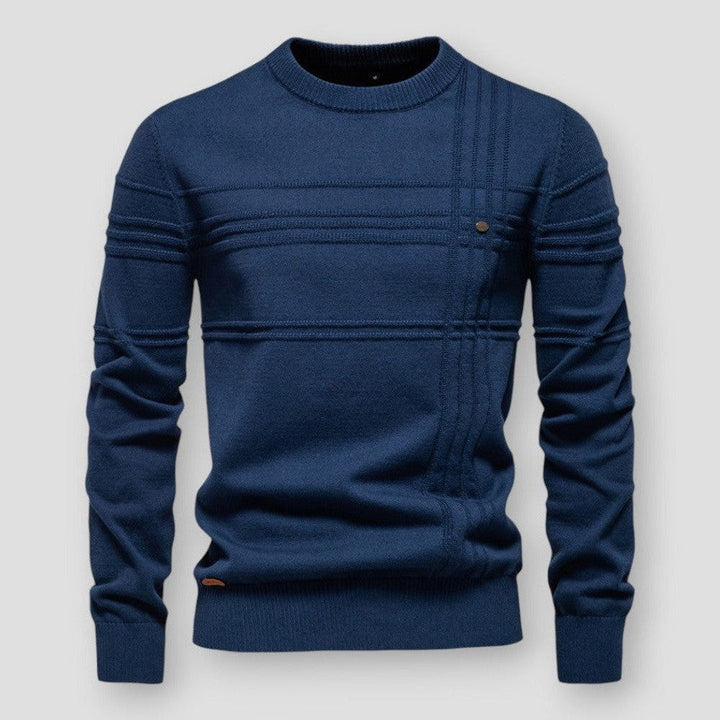 Comfortabele herentrui met ronde hals, duurzaam en zacht, een essentieel item voor elke herengarderobe.