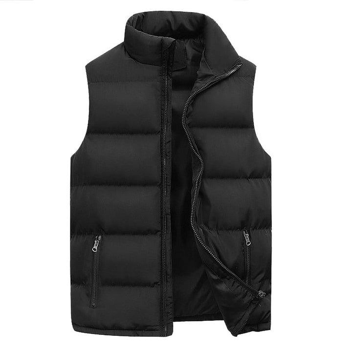 Modieuze heren rits bodywarmer, gewatteerd en stijlvol. Perfect voor een lagenlook in de winter.