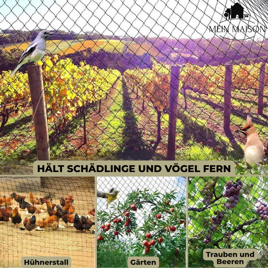 UV-bestendig tuinnet voor fruit- en groentebescherming; scheurvast tegen vogels, insecten en andere plagen.