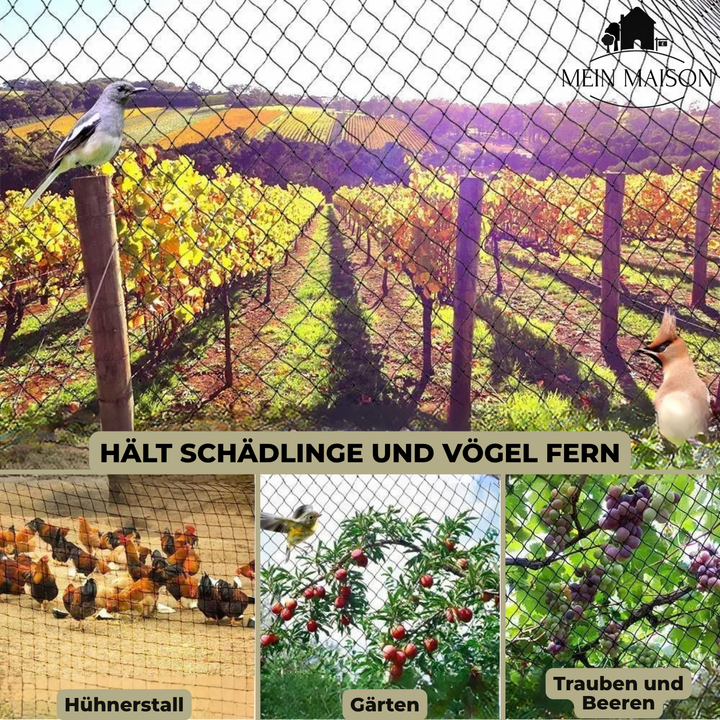 UV-bestendig tuinnet voor fruit- en groentebescherming; scheurvast tegen vogels, insecten en andere plagen.