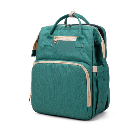 Multifunctionele baby luiertas; waterdichte rugzak met ingebouwd opvouwbaar wiegje voor ouders.
