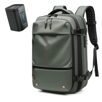 Multifunctionele reistas, duurzaam en waterdicht, lichtgrijs, met meerdere compartimenten en comfortabele schouderriem.