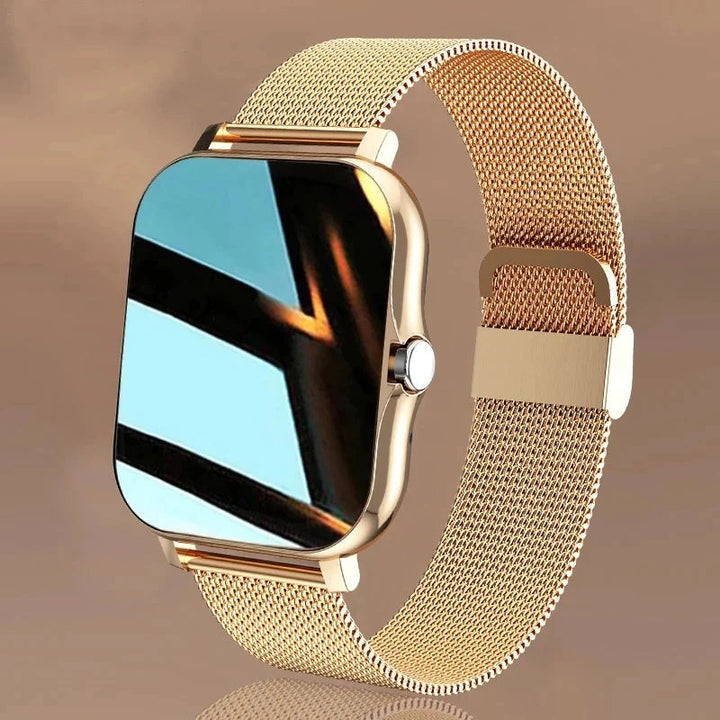 "Multifunctionele smartwatch met gezondheidsmonitor, stijlvol design; waterdicht en compatibel met iOS en Android."