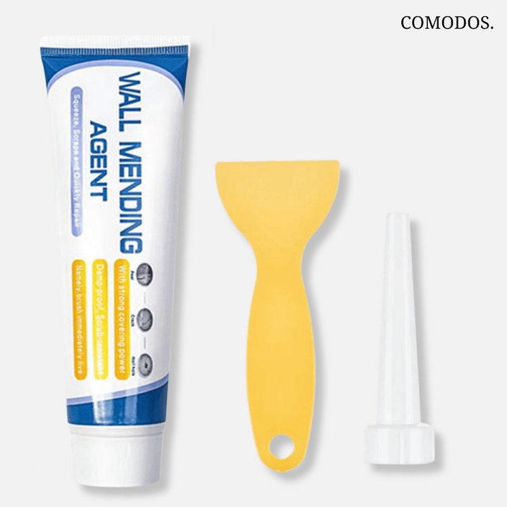 Muurreparatiecrème met applicator tube, ideaal voor doe-het-zelf woningverbetering en duurzaam muuronderhoud.
