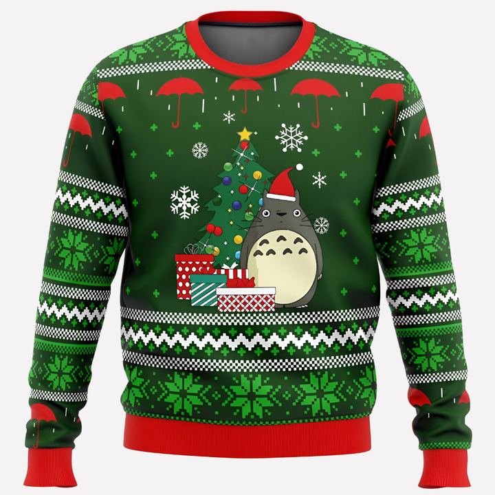 Levendige neon unisex kersttrui, een trendy item met rendier- en sneeuwvlokken voor seizoensmode.