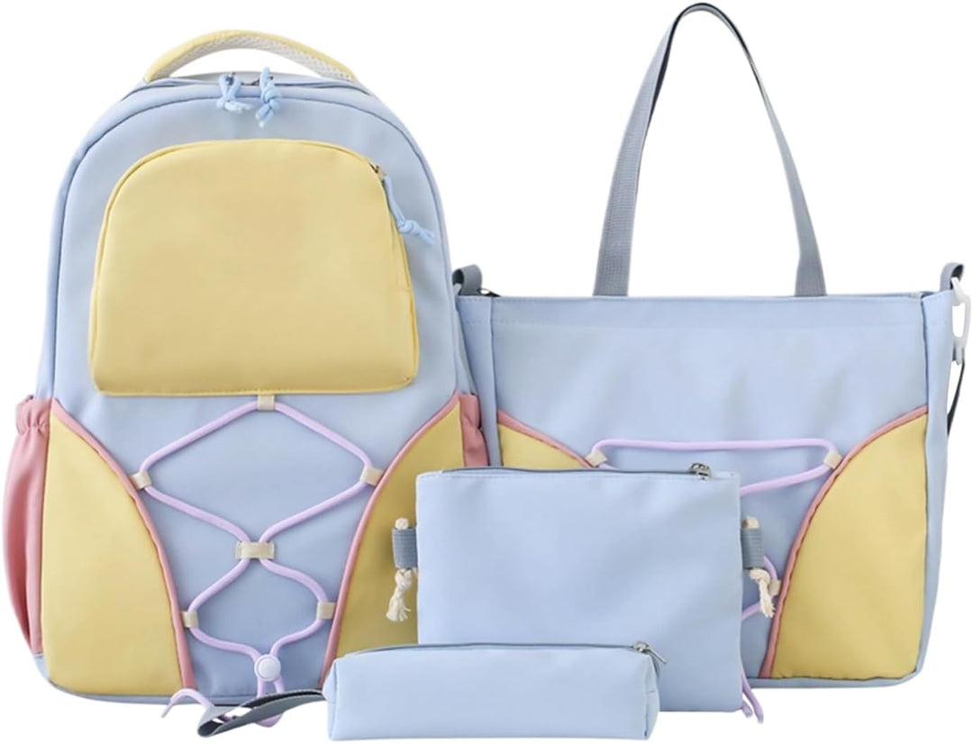 Nivora schooltas set: ruime rugzak met etui & schoudertas voor dames & heren studenten.
