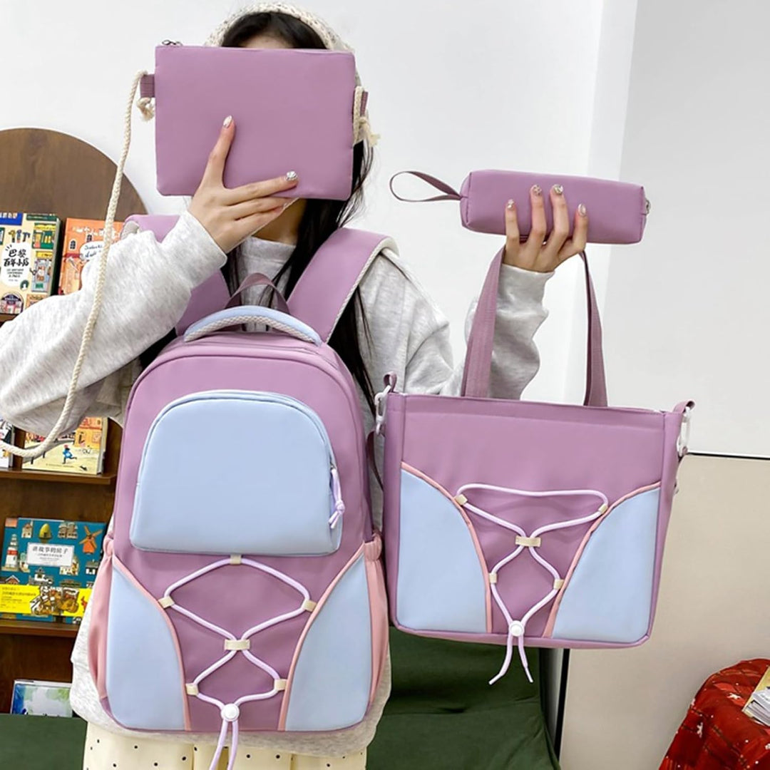 Detail van duurzame stof van de Nivora schooltas rugzak, onderdeel van de complete set.