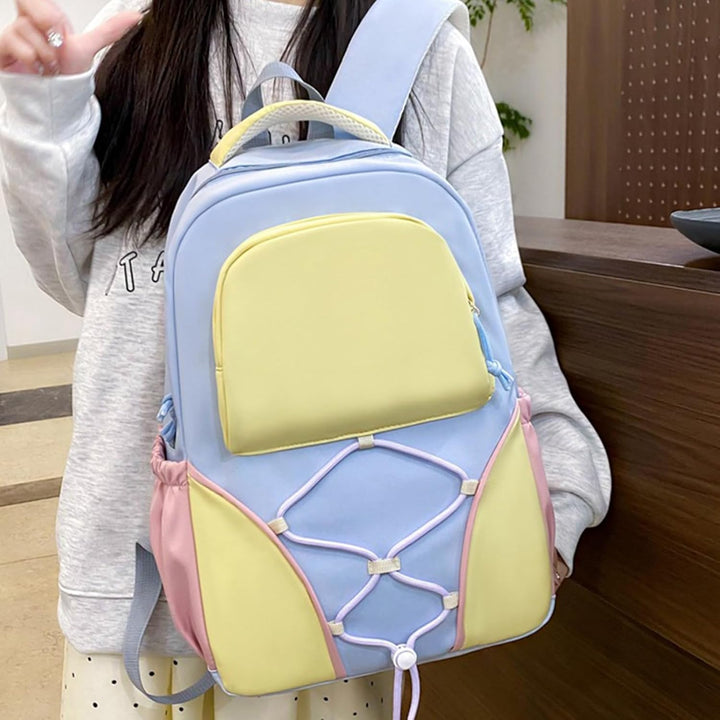 Nivora schooltas set voor dames & heren; inclusief ruime studenten rugzak, etui & extra tas.