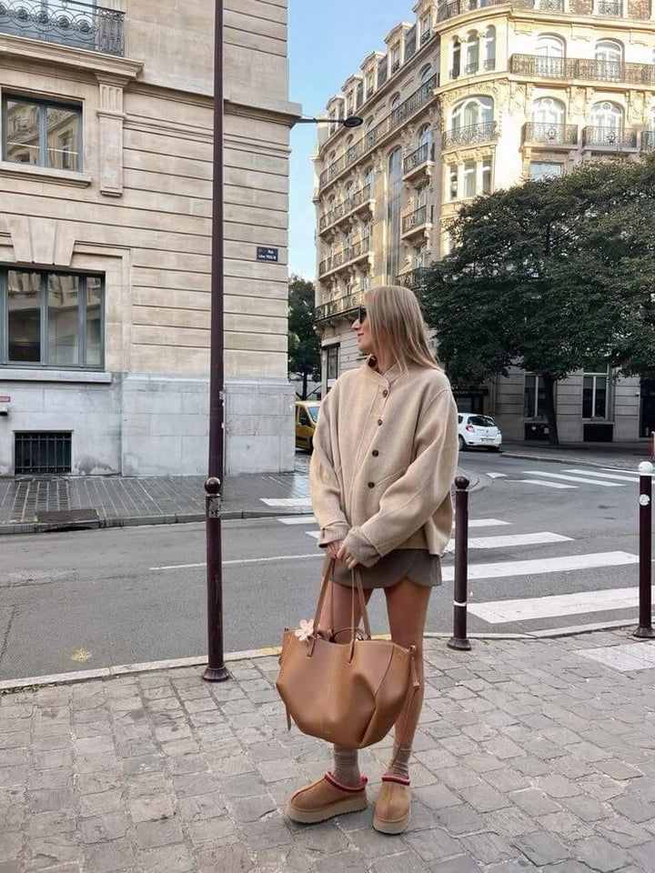 "Noa - Elegant en Ruim Vintage Leren Tote Bag voor Dames in Luxe Bruin Leer, Ideaal voor Werk of Dagje Uit"