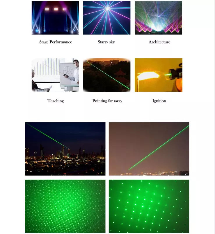 Compacte, oplaadbare groene laserpointer voor buitengebruik; robuust design, makkelijk mee te nemen.