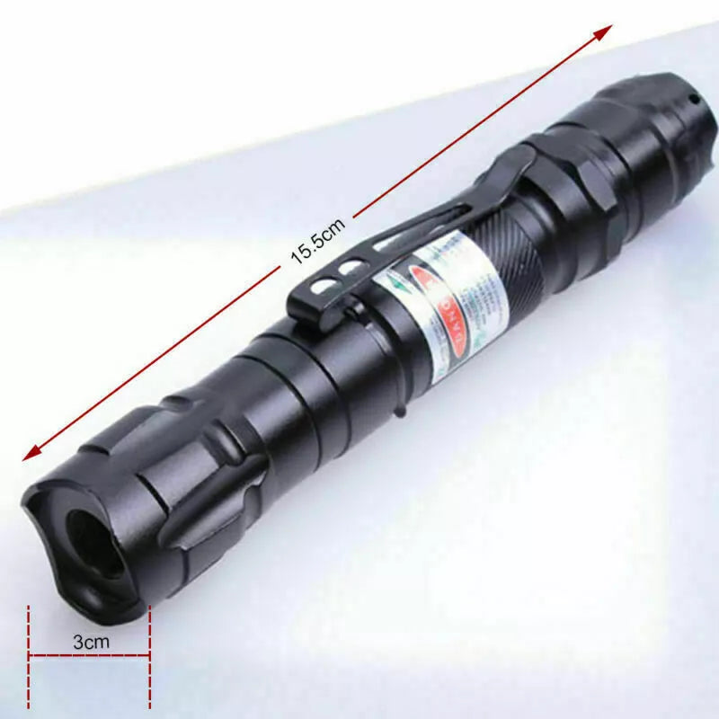 Heldergroene laserstraal voor optimale zichtbaarheid bij presentaties of als markering outdoor.
