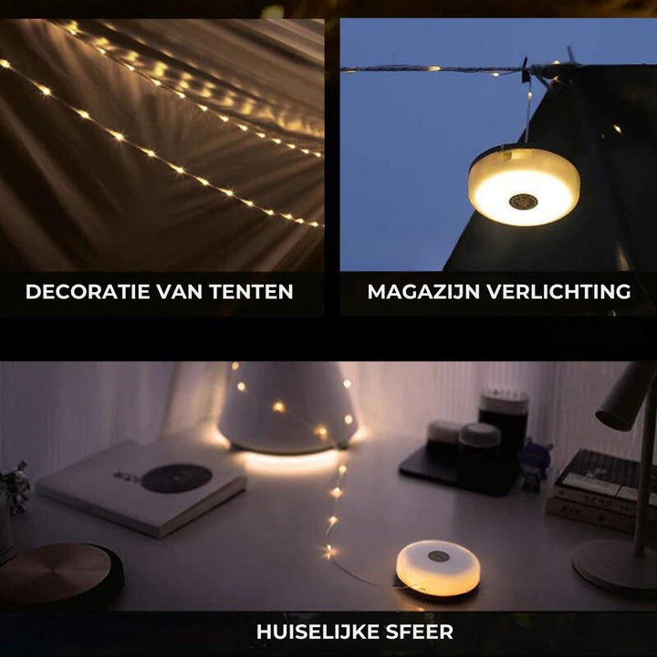 Oprolbare LED verlichting in gebruik buiten, perfect als waterdichte decoratie