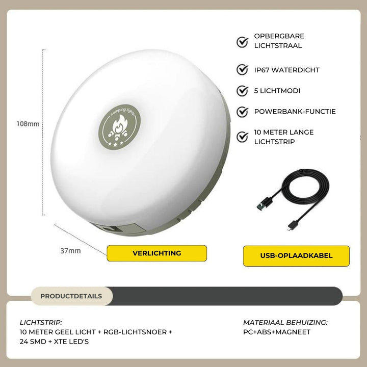 Sfeervolle buitenverlichting met oprolbare LED's, waterdicht en ideaal voor de tuin