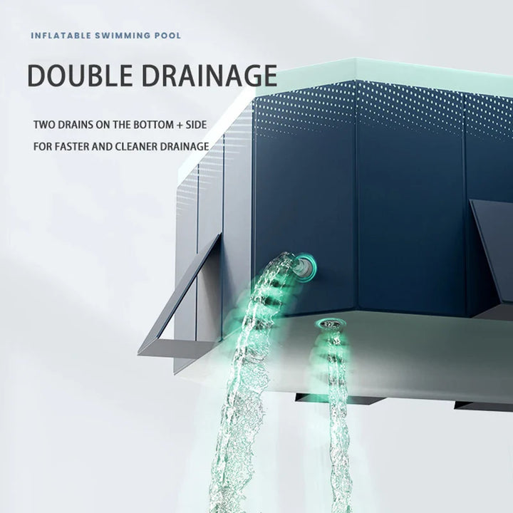 "Opvouwbaar kinderzwembad, stevig PVC, geen opblazen, antislip bodem, eenvoudig op te zetten, geschikt voor meerdere kinderen