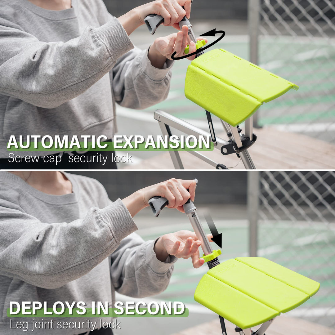 "Opvouwbare CrutchSeat kruk, ergonomisch, lichtgewicht, groen, ideaal voor binnen- en buitengebruik, draagbare accessoires"