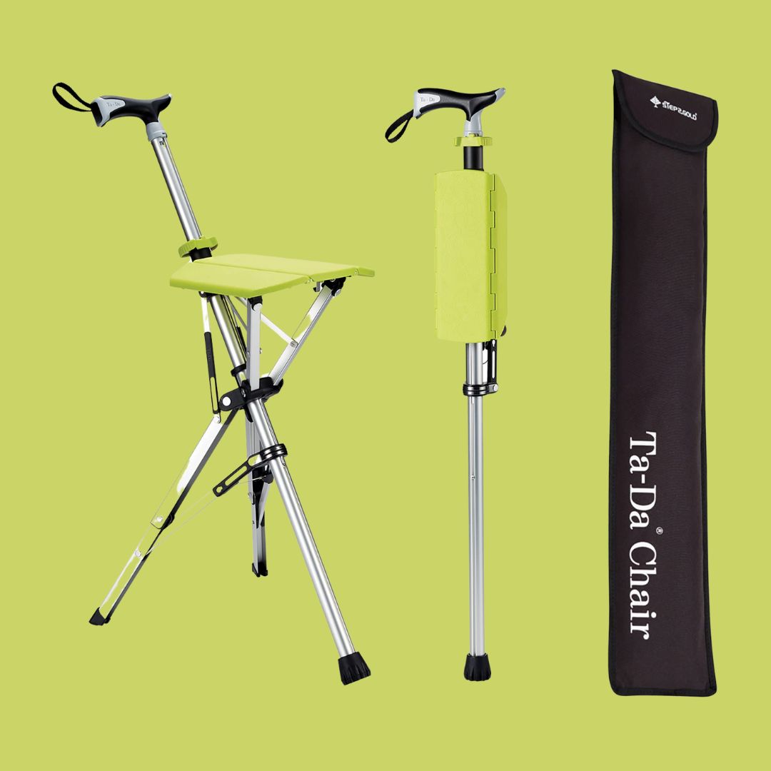 "Opvouwbare CrutchSeat kruk, ergonomisch, lichtgewicht, groen, ideaal voor binnen- en buitengebruik, draagbare accessoires"